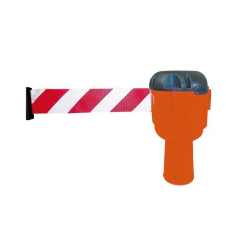 Červený nástavec na dopravní kužel s 12m bílo-červenou páskou